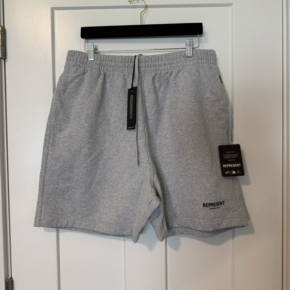 Represent Owners Club Shorts Ash Grey Men's Size XXL NWT 100% Cotton